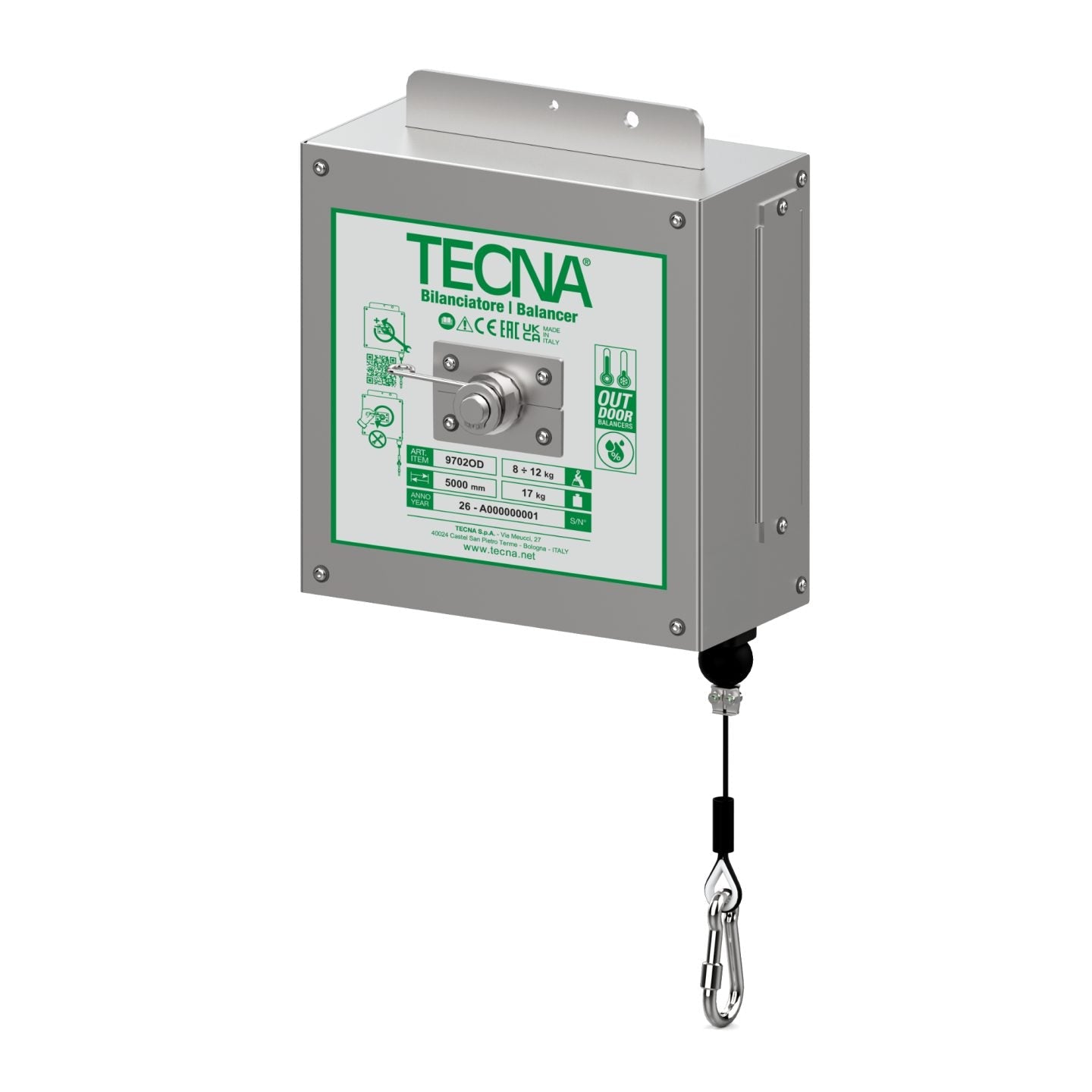 TECNA 9702OD main balancer / retractor for the Heavy EV cable management kit