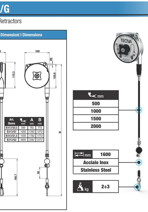 Load image into Gallery viewer, Bowden Tool Balancer TECNA B313/G1,5 (4.4 to 6.6lb, 5.2ft)
