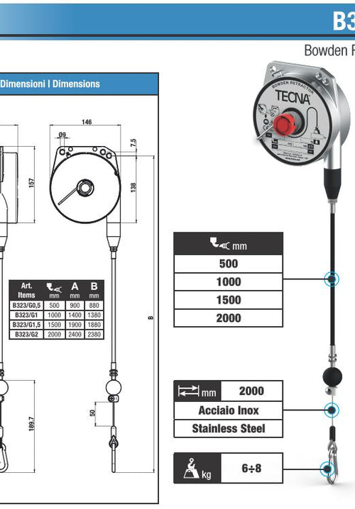 Load image into Gallery viewer, Bowden Tool Balancer TECNA B323/G1,5 (13.2 to 17.6lb, 6.6ft)
