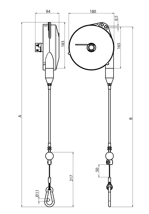 Load image into Gallery viewer, Bowden Tool Balancer TECNA B340/G2 (22 to 31lb, 8.2ft)
