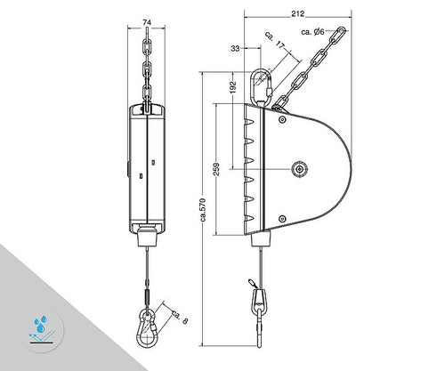 Load image into Gallery viewer, INOX PRO® 7221-04 Rust-Free Kromer Tool Retractor (22 to 30.9lb, 9.8ft)

