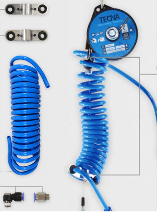 Load image into Gallery viewer, PU Pneumatic Coil Hose for TECNA tool balancers - Kit P932X
